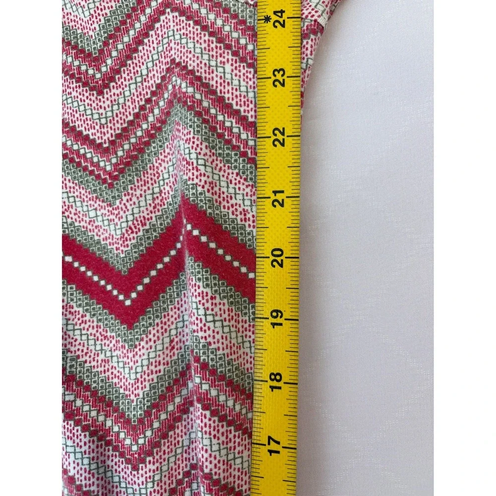 BedHead Womens Red Chevron Cotton Pajama Matching Set Sz M Cozy Sleepwear Preppy